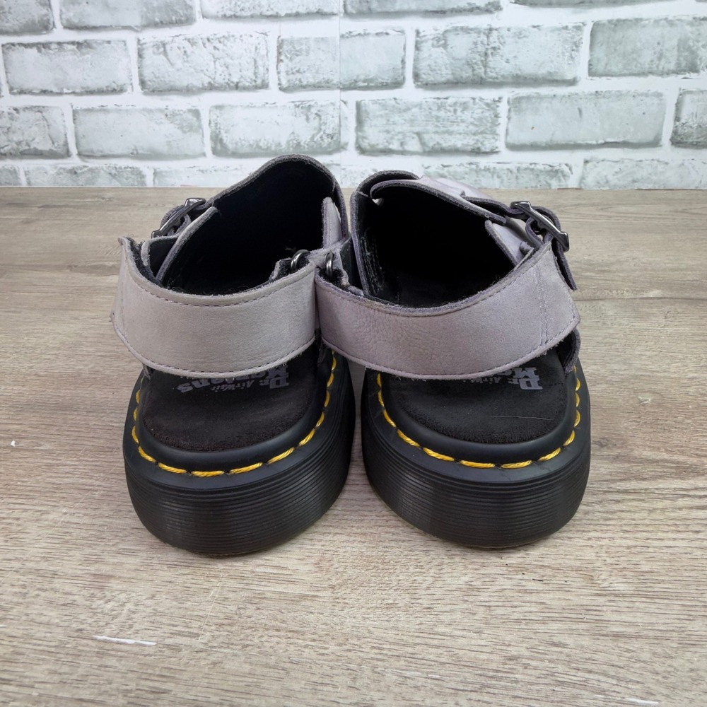 Dr. Martens Jorge II Slingback Mules Leather Buckle Lavender Grey Womens 8 - Picture 3 of 7